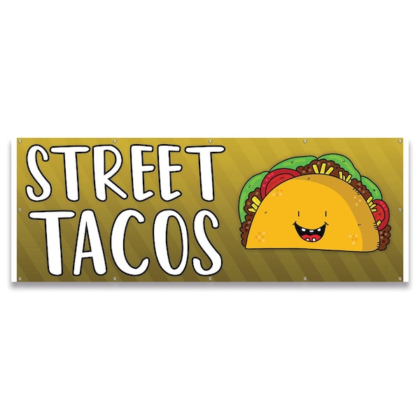 Street Tacos Banner Concession Stand Food Truck Single Sided